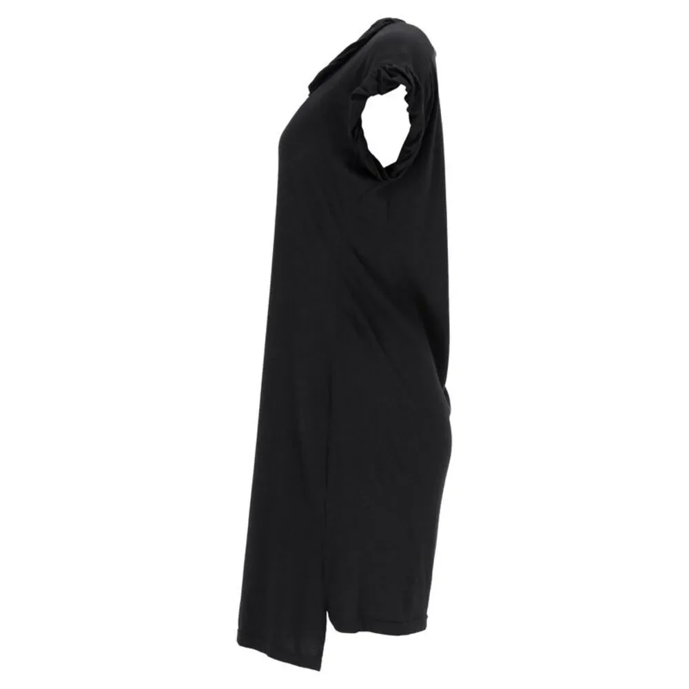 Vivienne Westwood Anglomania Draped Dress in Black Cotton_2
